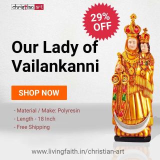 *Free Shipping & Delivery anywhere in India.Shop now via the link in our bio.#Velankanni #velankannimatha #statue #christianart #gifts